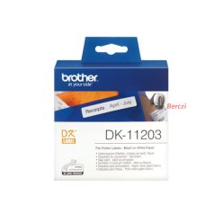   BROTHER Etikett címke DK-11203, 17mm x 87mm, Elővágott (stancolt), Fehér alapon fekete, 300 db