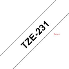   BROTHER szalag TZe-231, Fehér alapon Fekete, Laminált, 12mm  0.47", 8 méter
