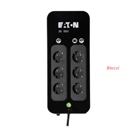 EATON UPS 3S (3+3 Schuko) 550VA (330 W) OFFLINE szünetmentes tápegység, torony - USB interfész felügyeleti szoftverrel