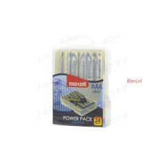   MAXELL Alkálielem Power Pack LR-3 AAA 24db-os visszazárható átlátszó műanyag dobozban