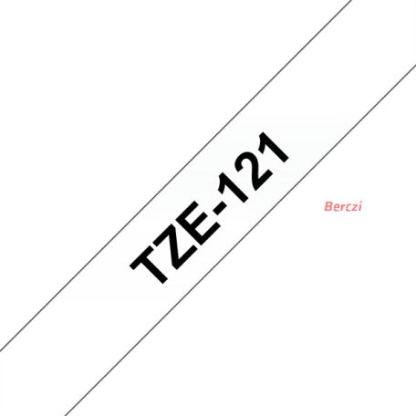 BROTHER szalag TZe-121, Átlátszó alapon Fekete, Laminált, 9mm  0.35", 8 méter