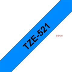   BROTHER szalag TZe-521, Kék alapon Fekete, Laminált, 9mm  0.35", 8 méter
