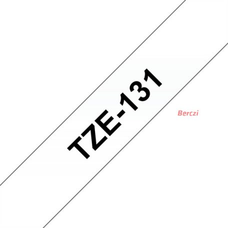 BROTHER szalag TZe-131, Átlátszó alapon Fekete, Laminált, 12mm  0.47", 8 méter