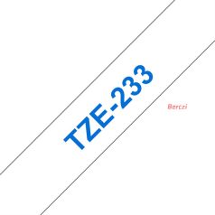   BROTHER szalag TZe-233, Fehér alapon Kék, Laminált, 12mm  0.47", 8 méter