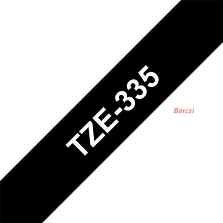 BROTHER szalag TZe-335, Fekete alapon Fehér, Laminált, 12mm  0.47", 8 méter
