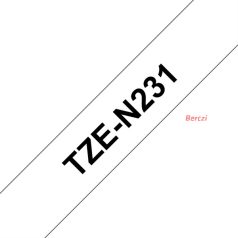   BROTHER szalag TZe-N231, Fehér alapon Fekete, Nem laminált, 12mm  0.47", 8 méter