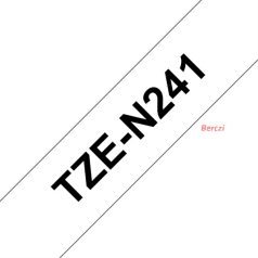   BROTHER szalag TZe-N241, Fehér alapon Fekete, Nem laminált, 18mm  0.7", 8 méter