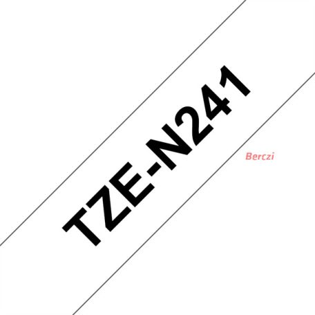 BROTHER szalag TZe-N241, Fehér alapon Fekete, Nem laminált, 18mm  0.7", 8 méter