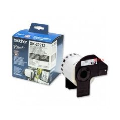   BROTHER Etikett címke DK-22211, Fehér alapon fekete, filmrétegű szalag tekercsben 29mm, 29mm x 15.24M