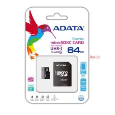   ADATA Memóriakártya MicroSDXC 64GB + Adapter UHS-I CL10 (50/10)