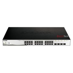   D-LINK Switch 24x1000Mbps (24xPOE) + 4xGigabit kombó SFP Menedzselhető Rackes, DGS-1210-28MP/E
