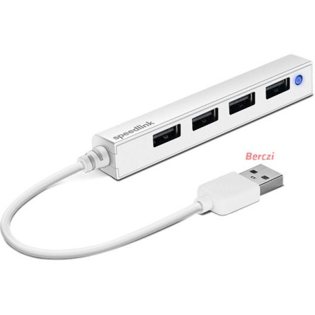 SPEEDLINK SL-140000-WE SNAPPY SLIM USB Hub, 4-Port, USB 2.0, Passzív, fehér