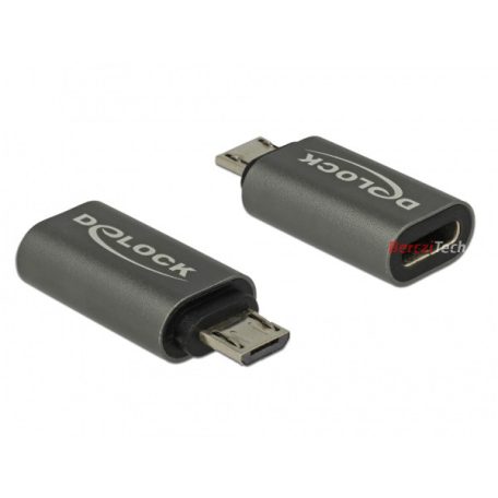 DELOCK Átalakító USB 2.0 Micro-B male > USB 2.0 Type-C female antracit
