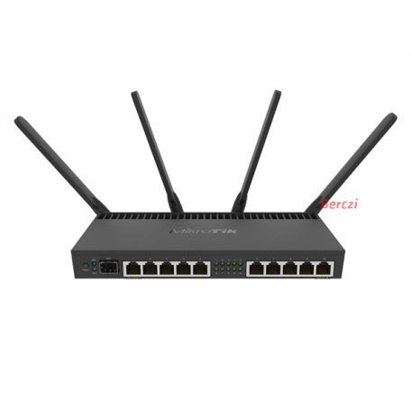 MIKROTIK Wireless Router DualBand 10x1000Mbps + 1x10Gbit SFP+, AC2000, Asztali - RB4011IGS+5HACQ2HND-IN
