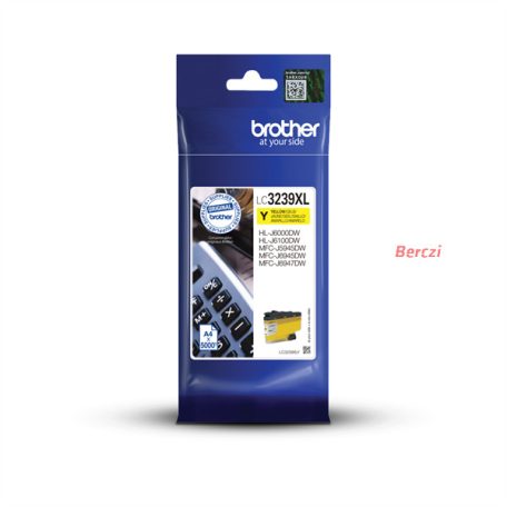 BROTHER Tintapatron LC3239XLY, Szuper nagy töltetű - 5000 oldal, Yellow