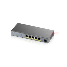   ZYXEL Switch 5x1000Mbps (5xPOE) + 1xGigabit SFP Menedzselhető, GS1350-6HP-EU0101F