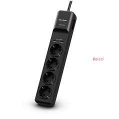   CYBERPOWER P0420SUD0-DE (4 aljzat) túlfeszültség védő elosztó és USB töltő 2 x 2.4A, 1,8m