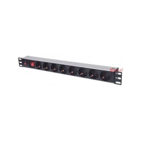 INTELLINET PDU 8x SCHUKO 19" 1U 3m kapcsolós Fekete