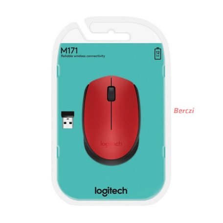 LOGITECH Egér - M171 Vezeték Nélküli Optikai, Vörös