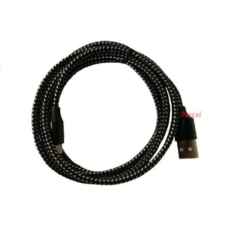 BLACKBIRD Type-C USB Adatkábel 1m, Fekete 2A (Extra erős anyagból)