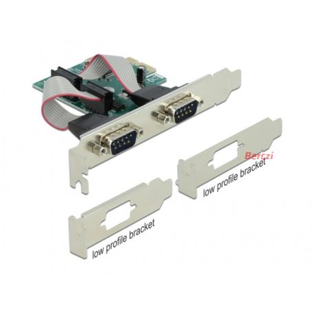 DELOCK PCI-E Bővítőkártya > 2x Soros RS-232