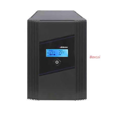 ABLEREX UPS, GLAMOR, GR450, 1xIEC+1xSchuko, 450VA (250 W) LINE-INTERACTIVE szünetmentes tápegység, torony, LCD