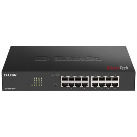 D-LINK Switch 16x1000Mbps Fémházas Asztali Menedzselhető, DGS-1100-16V2/E