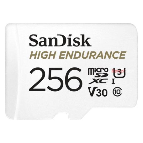SANDISK 183568, MICRO SDXC KÁRTYA HIGH ENDURANCE 256GB, 100 MB/S, C10, U3, V30