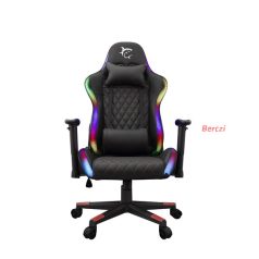WHITE SHARK THUNDERBOLT RGB gamer szék fekete/piros varrás