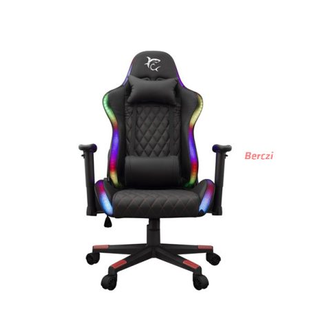 WHITE SHARK THUNDERBOLT RGB gamer szék fekete/piros varrás