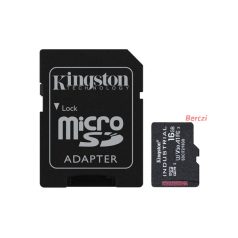   KINGSTON Memóriakártya MicroSDHC 16GB Industrial C10 A1 pSLC + Adapter