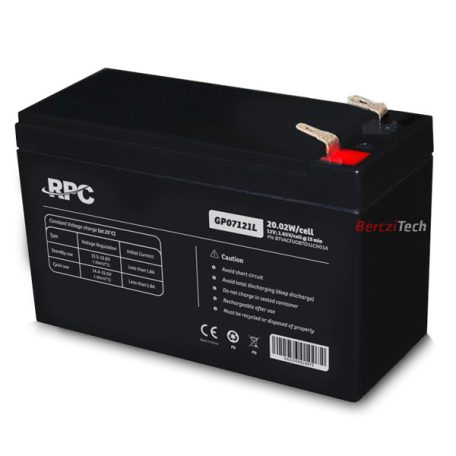 NJOY RPC GP07121L Akkumulátor 12V, 20.02W, gondozásmentes T1/F1