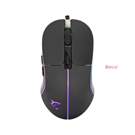 WHITE SHARK GM-5010 WARLOCK gamer egér, 7D, fekete, 6400 dpi, RGB