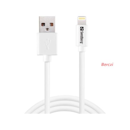 SANDBERG Töltőkábel, USB>Lightning MFI 1m White