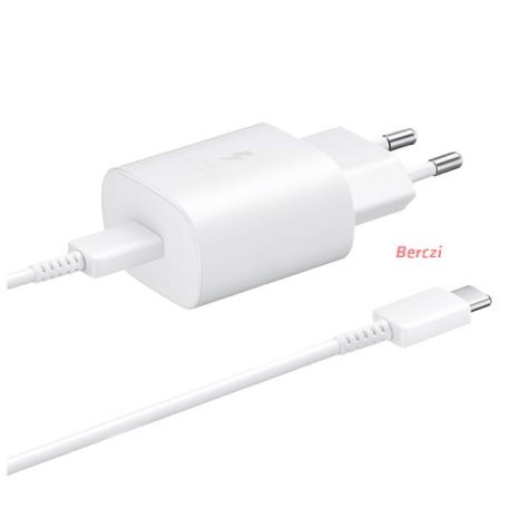 BLACKBIRD Hálózati töltő 25W T145 PD USB-C + USB-C Adatkábel 1m, Fehér (Gyári kivitel)