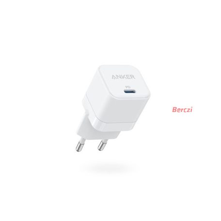 ANKER Hálózati Töltő, PowerPort III Cube, 20W USB-C, fehér -  A2149G21