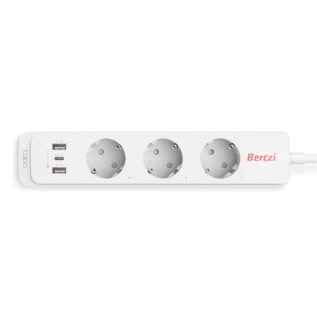 TP-LINK Okos Elosztósor Wifi-s, 3xDugalj + 2xUSB + 1x 18W USB-C, TAPO P300