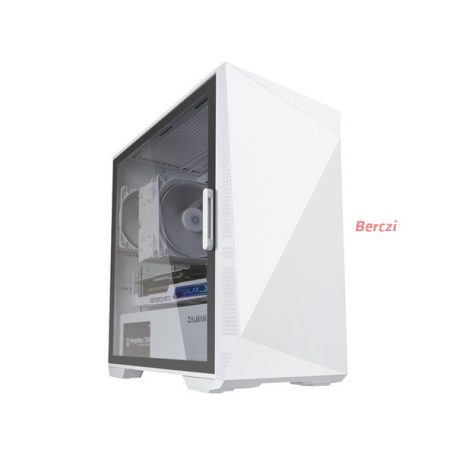 ZALMAN Ház Mini ATX Z1 ICEBERG WHITE Tápegység nélkül, Fehér Üvegfalú