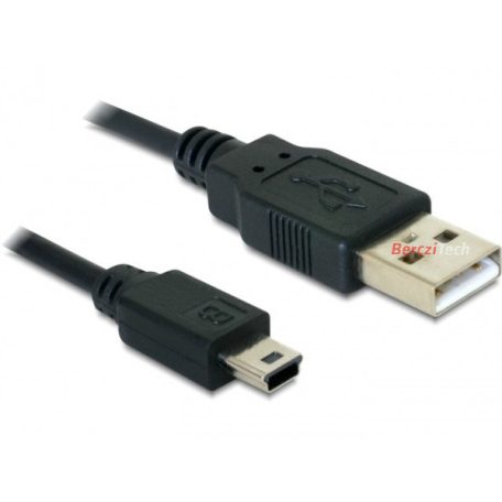 DELOCK kábel USB 2.0 Type-A male > USB 2.0 Mini-B male 0.7m fekete