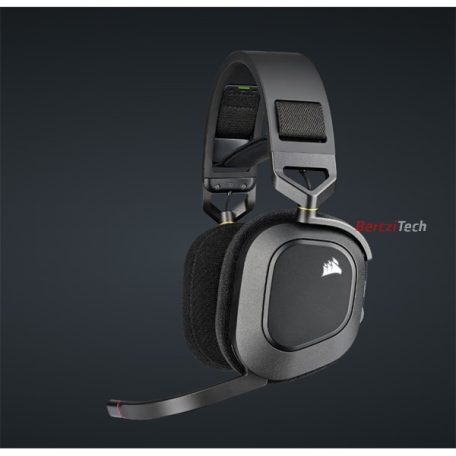 CORSAIR Vezeték Nélküli Headset, HS80 RGB WIRELESS Premium Gaming, Dolby Atmos hangzás, szürke