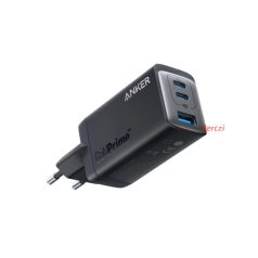   ANKER Hálózati Töltő, GaNPrime 65W, 3 port, 2xUSB-C + 1xUSB-A, PowerIQ 4.0, fekete - A2668311