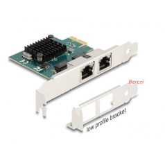   DELOCK PCI-E x1 Bővítőkártya > 2x RJ45 Gigabit LAN BCM