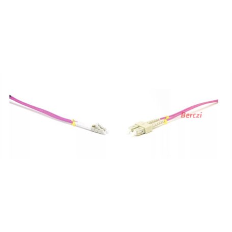 LINKEASY Duplex patch kábel  2 x SC/UPC + 2 x LC/UPC csatlakozóval, 3mm duplex core 50/125 OM4 LSZH, 1 m