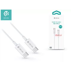   DEVIA USB TYPE-C - USB TYPE-C ADAT- ÉS TÖLTŐKÁBEL 1 M-ES VEZETÉKKEL - SMART PD CABLE FOR TYPE-C - 3A - WHITE