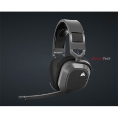   CORSAIR Vezeték Nélküli Headset, HS80 MAX RGB WIRELESS Gaming, Dolby Atmos hangzás, szürke