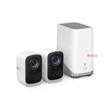 ANKER EUFYCAM3C S300 Biztonsági Kamera Rendszer (2+1) 4K, AI Arcfelismerés, Beépített lámpa, kültéri - T8881321