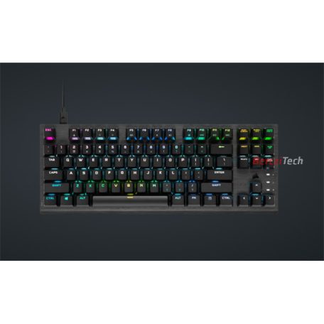 CORSAIR Vezetékes Billentyűzet Gaming, K60 PRO TKL RGB, Optical-Mechanical, Alumínium keret, US, fekete