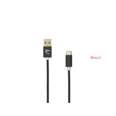 WHITE SHARK ADDER-2 USB-A - TYPE-C (M-M) kábel, 2m, fekete