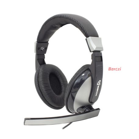 SBOX Fejhallgató, HEADSET + MICROPHONE, Black/Silver