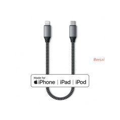   Satechi USB-C - lightning kábel (MFI), szőtt, 25cm - Space Grey